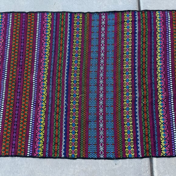 Rectangle Table Runner Tablecloth 34x110 Colorful Woven Thanksgiving Tablescape - Picture 4 of 12